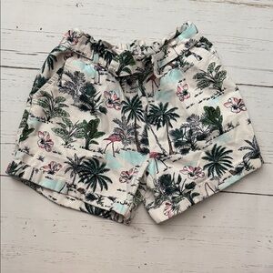 Janie and Jack Tropical Print Linen-Blend Shorts size 10